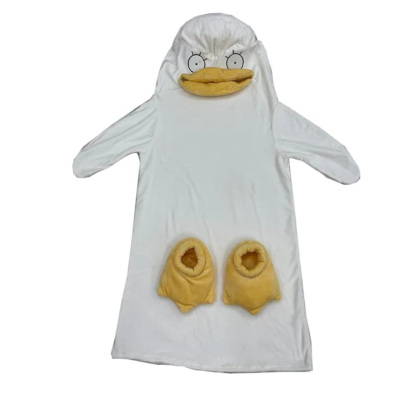 Pyjamas de dessin animé drôle canard blanc pyjamas chauds Costumes de Cosplay pour femmes et hommes 