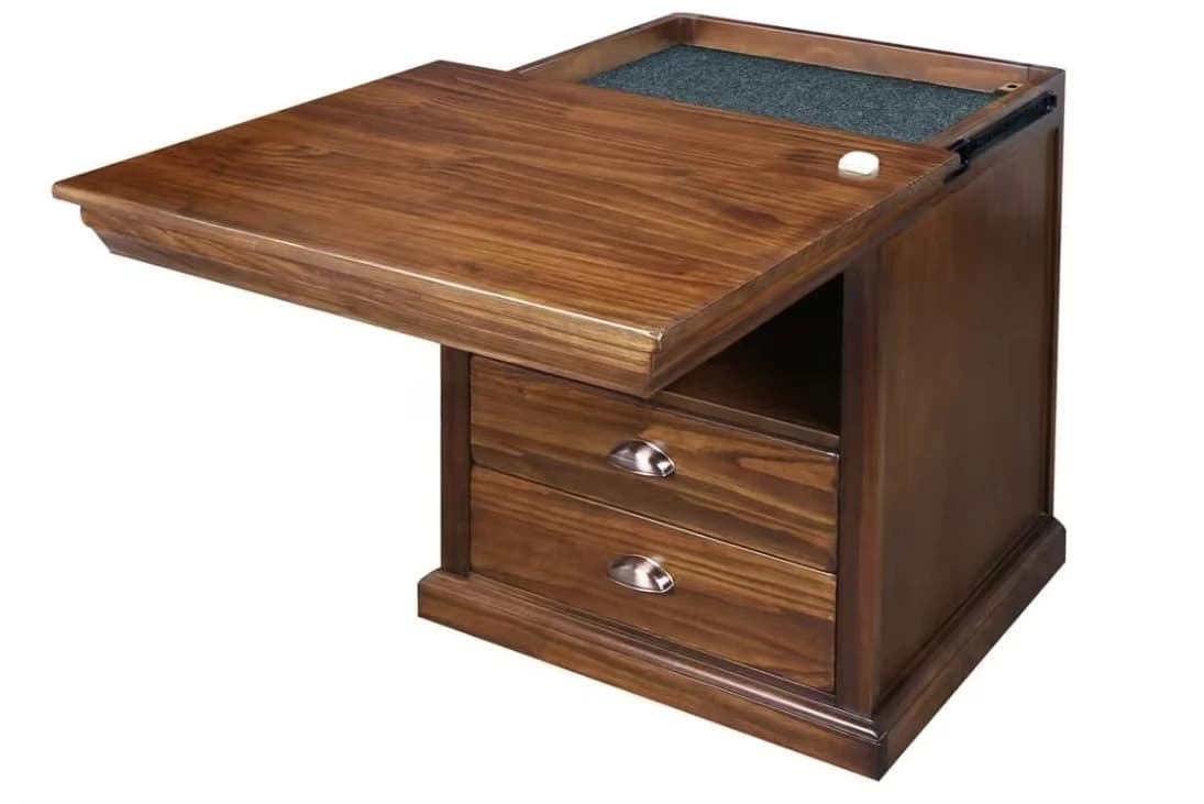Table de chevet de sécurité en bois massif, Table d'appoint Lincoln, compartiment d'armoire, Table d