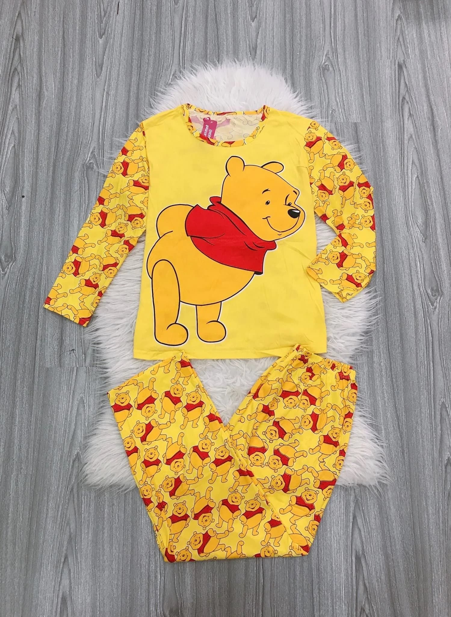 Potdemiel Winnie The Pooh Pyjama Cartoon Adult Kids T-shirt à manches longues et pantalon large pour