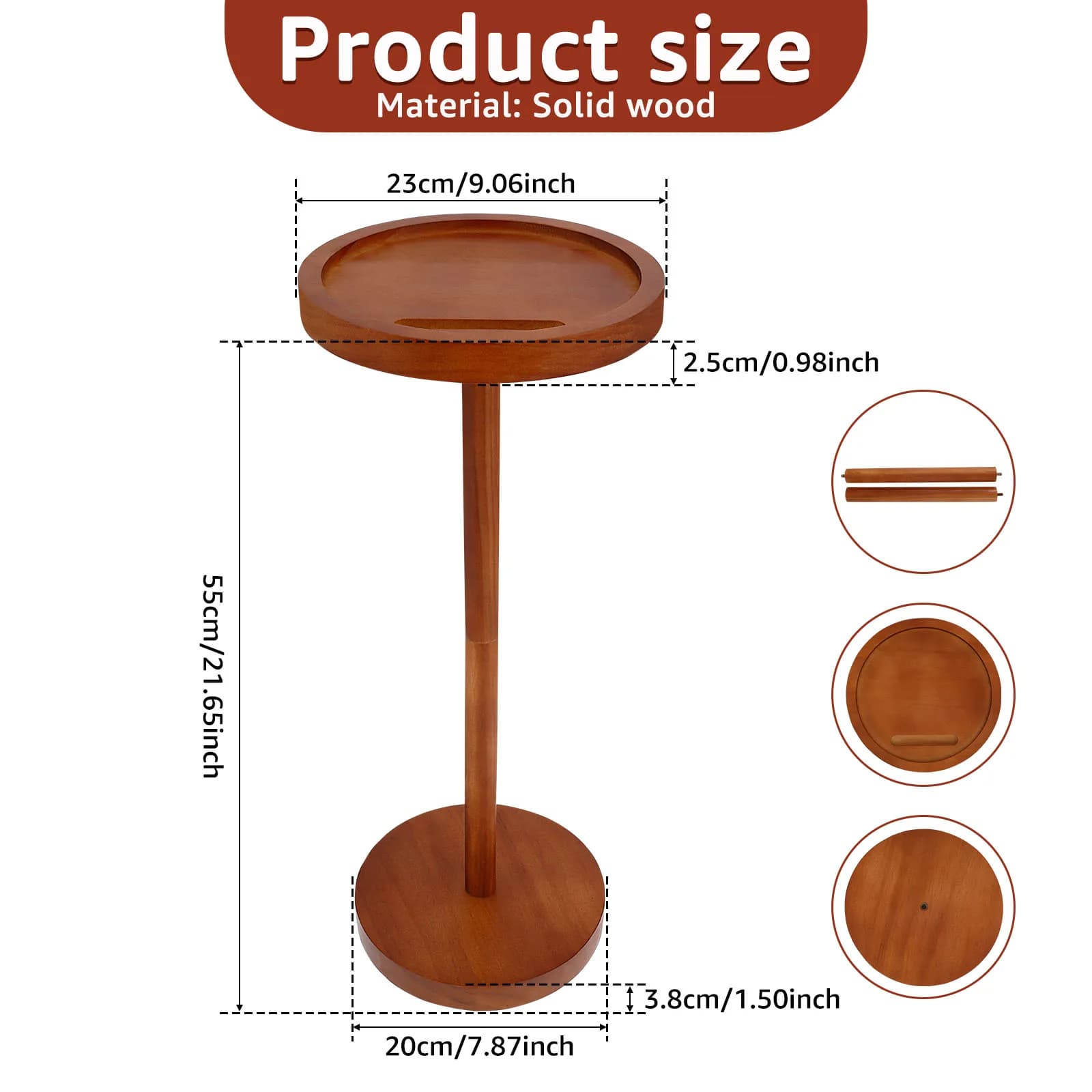 Table d'appoint ronde, petite Table à boissons pour petits espaces, Table de chevet d'appoint modern
