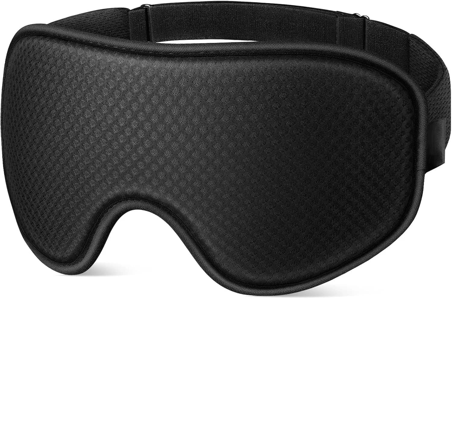 1 masque de sommeil unisexe, masque oculaire 3D bloquant la lumière, respirant, doux et confortable 