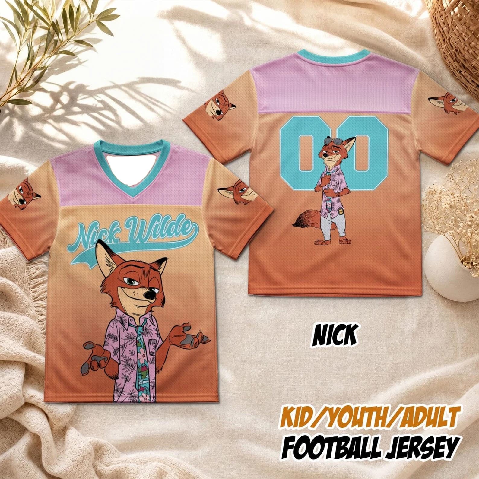 T-shirt de football animé Zootopia 2V pour enfants et adultes, T-shirt d'été Y2K à séchage rapide, t