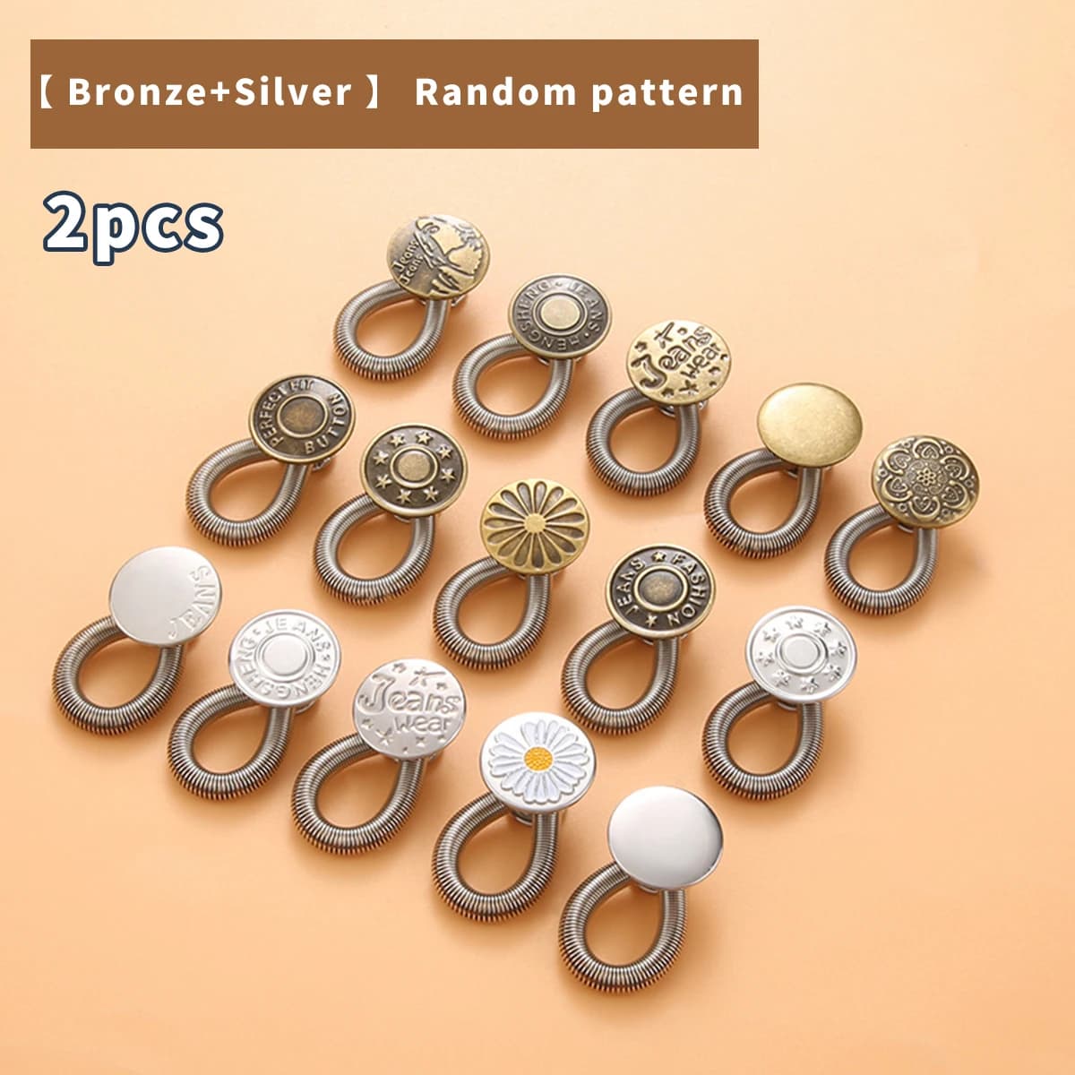 Boutons pour pantalons en denim, taille légèrement élargie, boutons réglables et détachables, bouton
