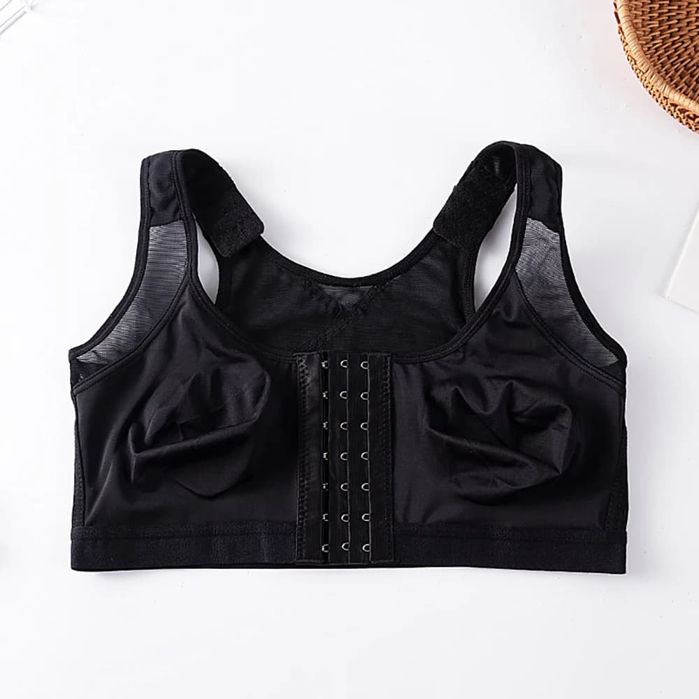 Soutien-gorge correcteur de posture à fermeture avant pour femme, effet push-up, dos croisé, anticho
