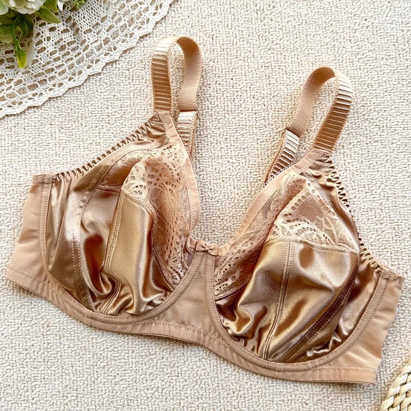 Soutien-gorge à armatures en dentelle transparente non rembourrée pour femmes, couverture complète, 