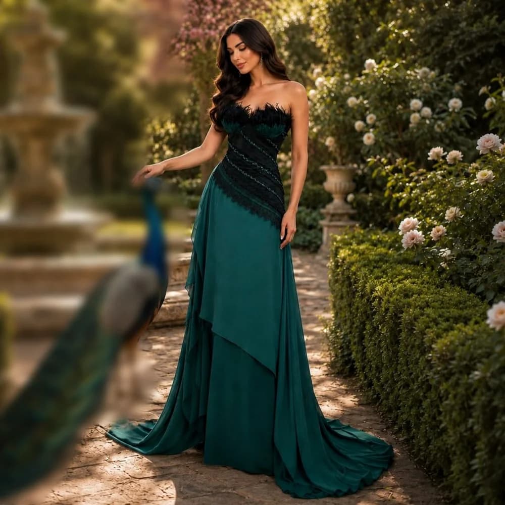 Robe de soirée élégante personnalisée, coupe trapèze, longueur au sol, sans manches, pour soirée, él