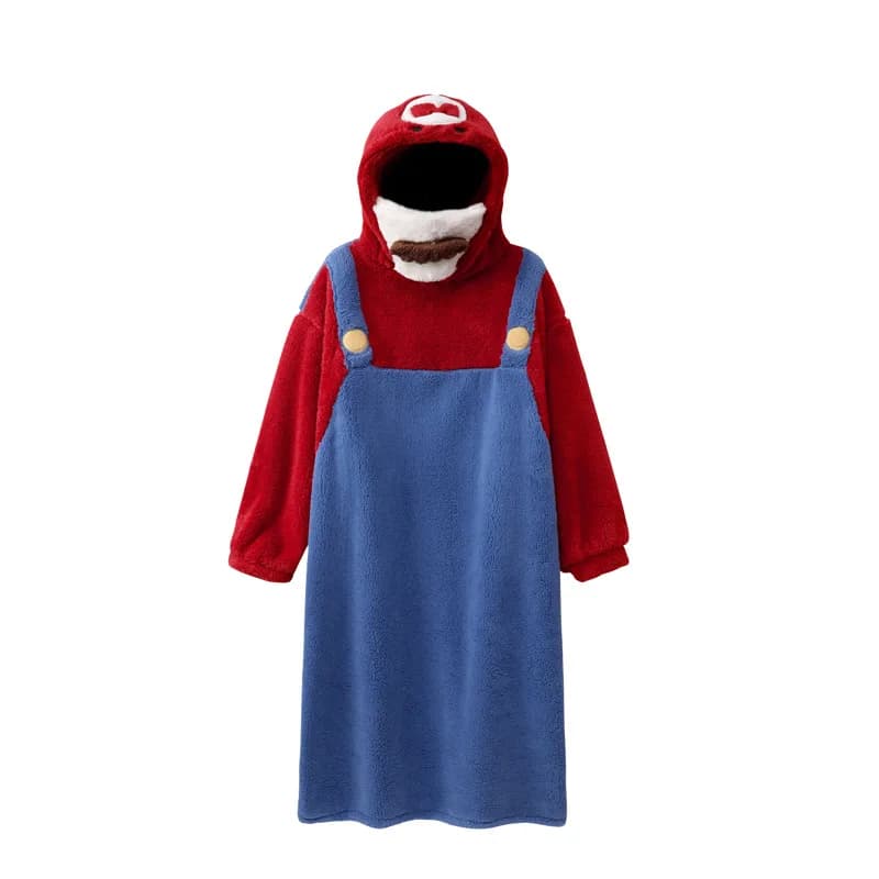 Personnage de dessin animé doublé polaire épaissi une pièce pyjama ensemble fête Festive Cosplay dam