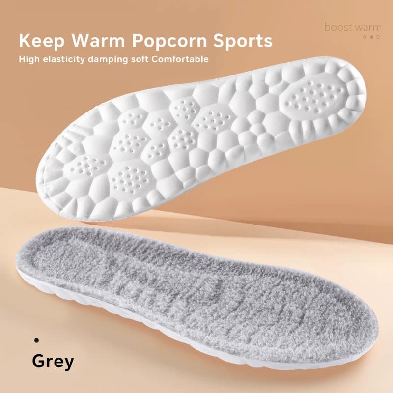 Semelles intérieures thermiques auto-chauffantes pour pieds, 2 pièces, laine chaude d'hiver, mousse 