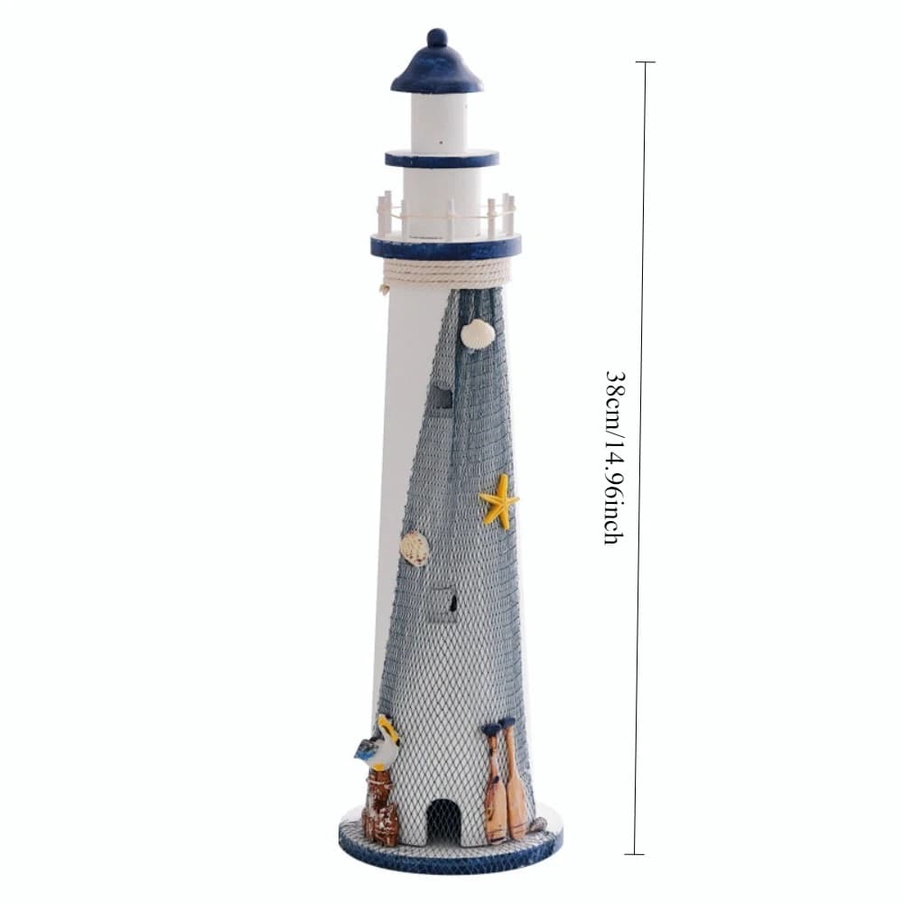 Figurine de phare nautique de 15 pouces de haut, tour de montre de Style plage de mer naturelle, pha