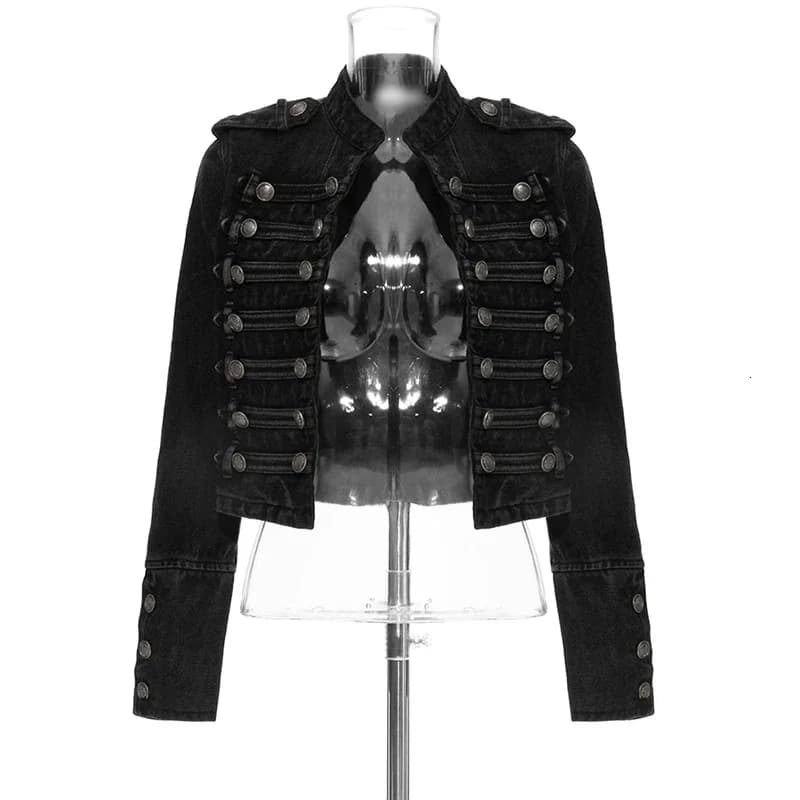 Veste en jean décontractée streetwear ample à boutons et fentes pour femme, mode printemps automne 2