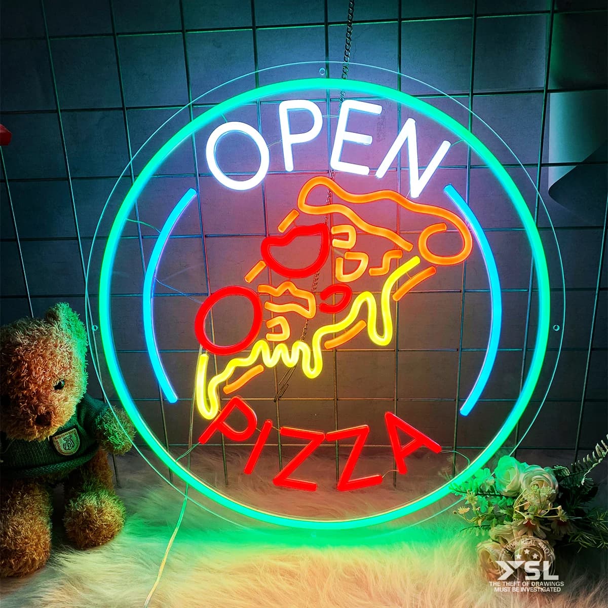 Pizza Open Neon Signs, crée une atmosphère pour la boutique, la pizza, le décor de restaurant pour r