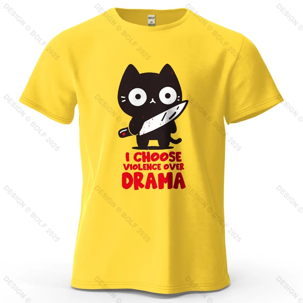 Humor sombre chat imprimé hommes T-Shirt 100% coton surdimensionné fantaisiste paresseux graphique t