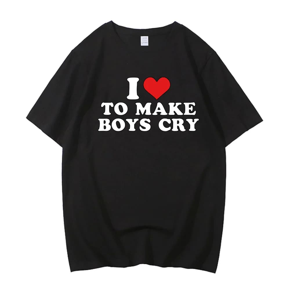 T-shirt imprimé I Love My Boyfriend pour femme, manches courtes, col rond, décontracté, vêtements d'