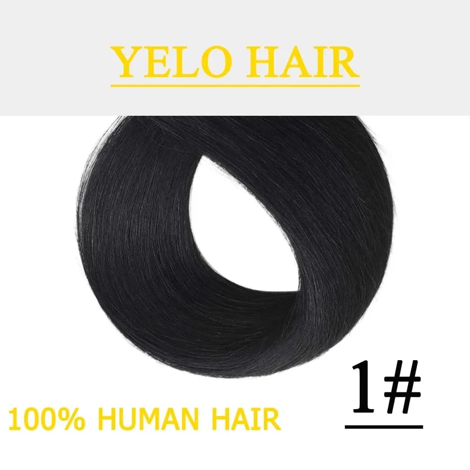 Yelo – tissage en lot 100% naturel Remy lisse et soyeux, tissage en lot de 50 à 100g, noir naturel/b