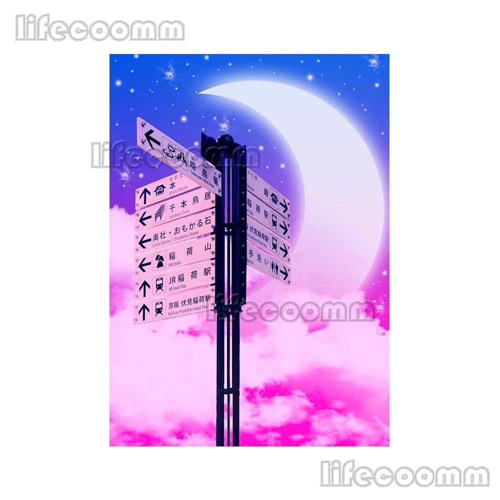 Anime ville néon nuit 80s Vaporwave japon ville rue affiche mur Art toile peinture mur photos pour s