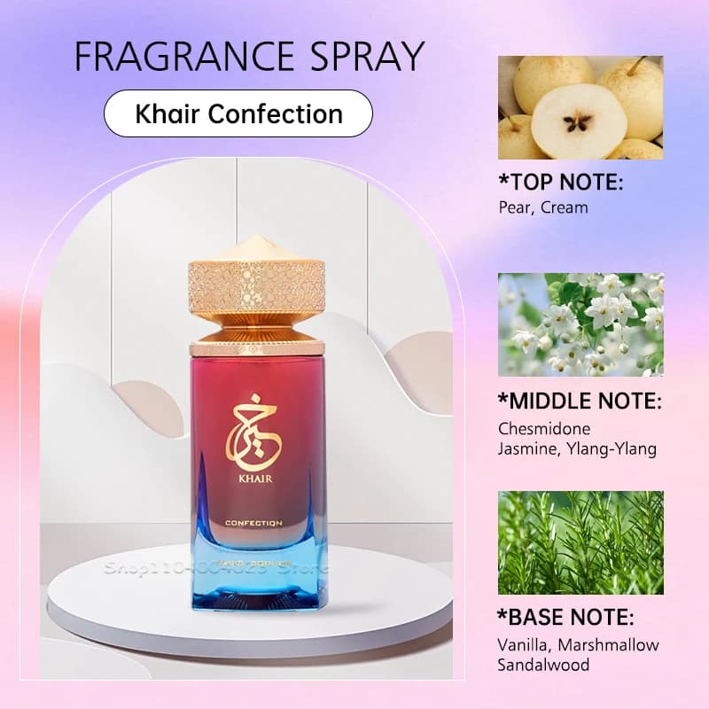 100ml Khair Confection Paris coin Eau de Parfum bonbons sucrés Parfum pour hommes pour femmes emball