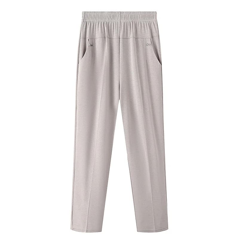 Pantalons pour femmes d'âge moyen 2026 nouvel été mince taille haute élastique pantalon droit ample 