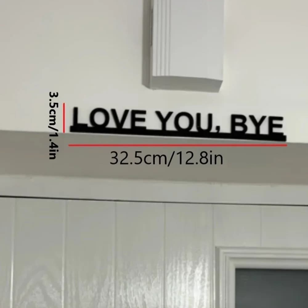 Art mural élégant et moderne en métal Love You Bye, une Sculpture de Message romantique, idéale pour