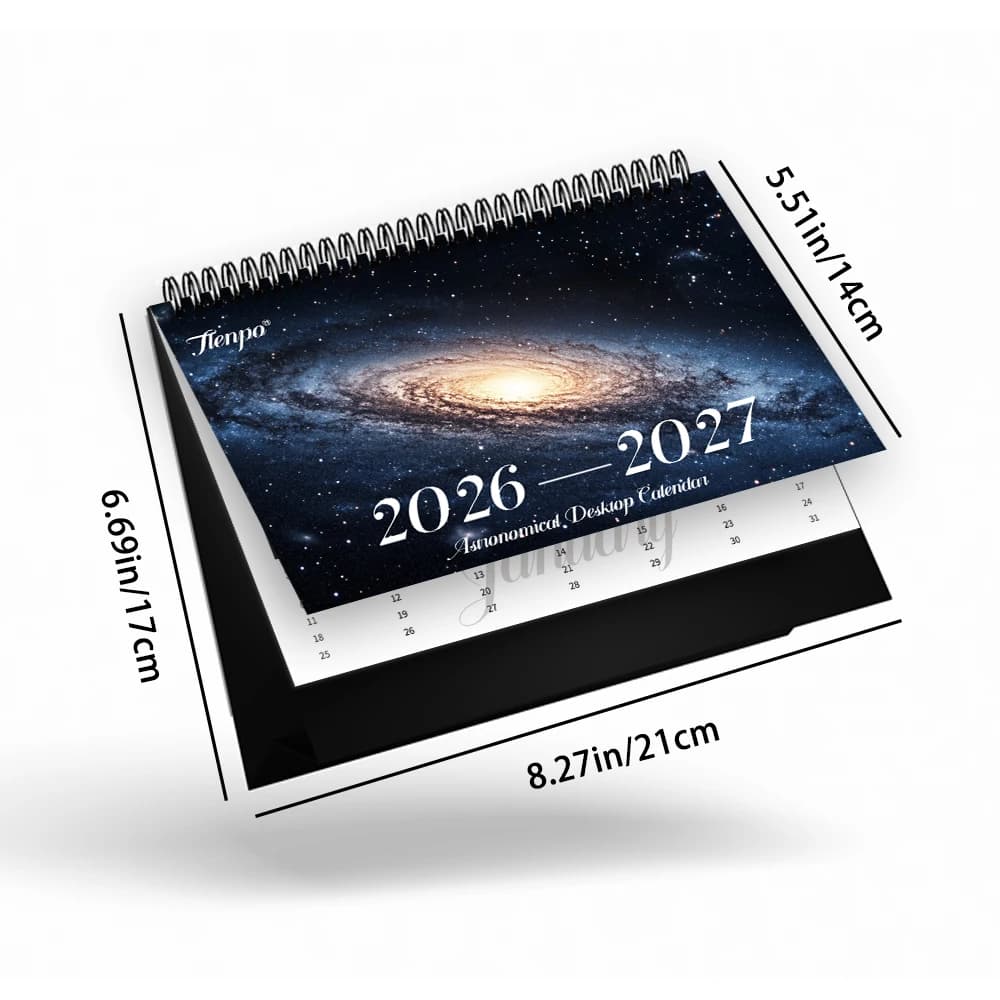 Calendrier d'astronomie ciel étoilé 2026 – 2027, planificateur mensuel de 24 mois, calendrier de bur