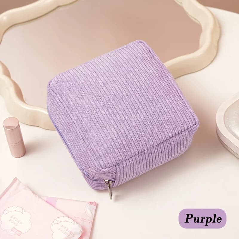 Sac de rangement pour serviettes hygiéniques 2026 en tissu peluche épais, pochette de rangement port