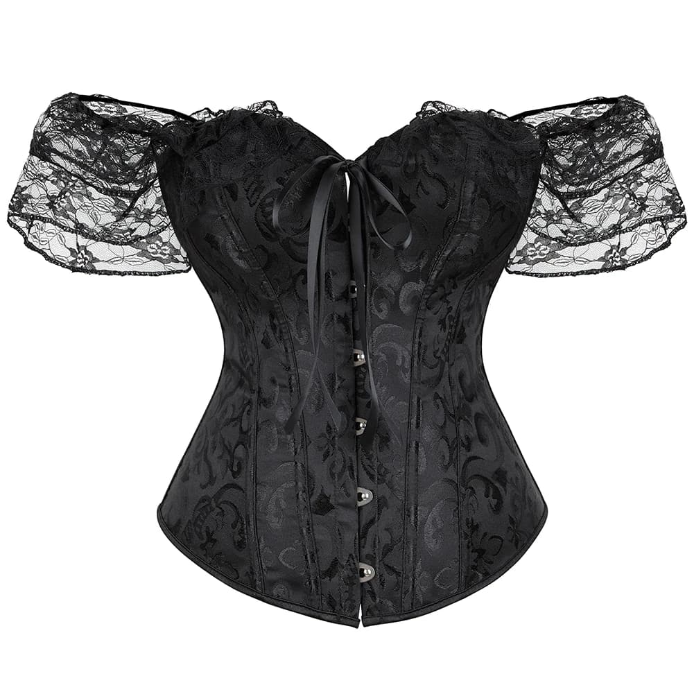Dentelle manches courtes hauts Corset femmes Vintage surbuste Bustier gothique victorien Shapewear m