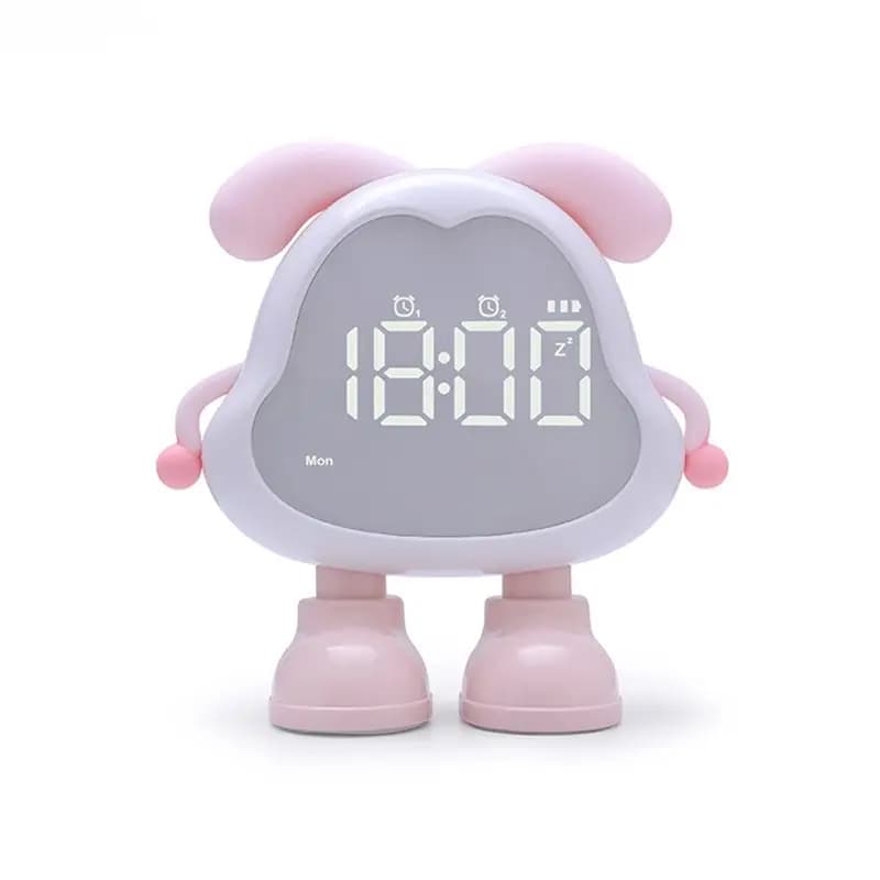 KYCOR - Réveil silencieux rechargeable en forme de chiot mignon, grand volume, fonction veilleuse, i