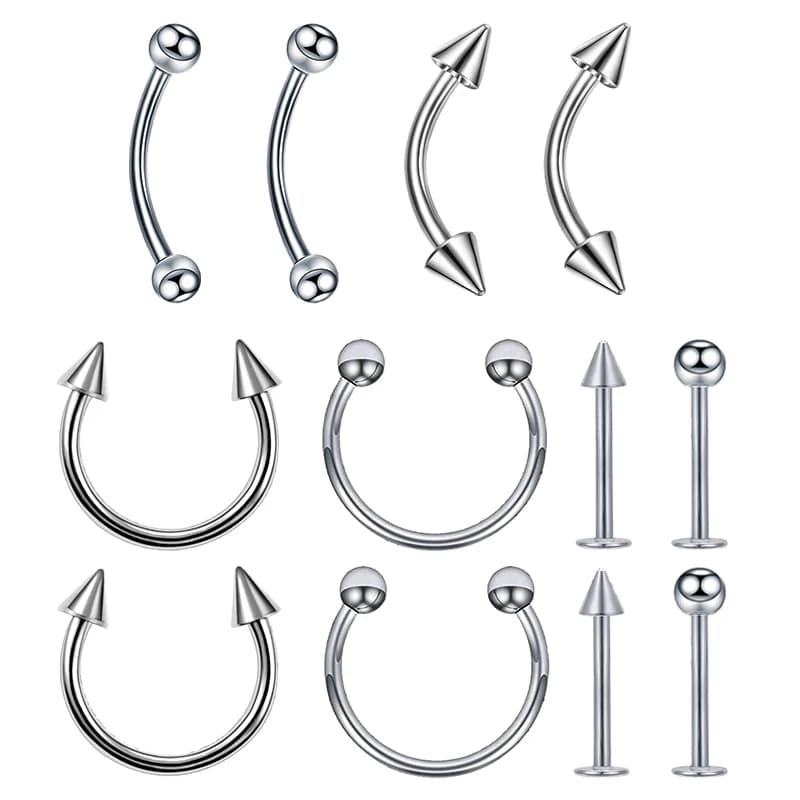 Piercing Tragus en titane, 12 pièces, boucle d'oreille, Septum, Labret, anneau à lèvres, Cartilage, 