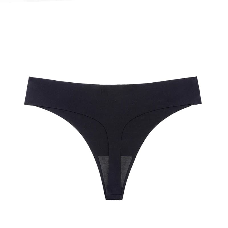 TrowBridge sans couture femmes culottes coupe en V Sexy femme tongs soie Satin sous-vêtements doux c
