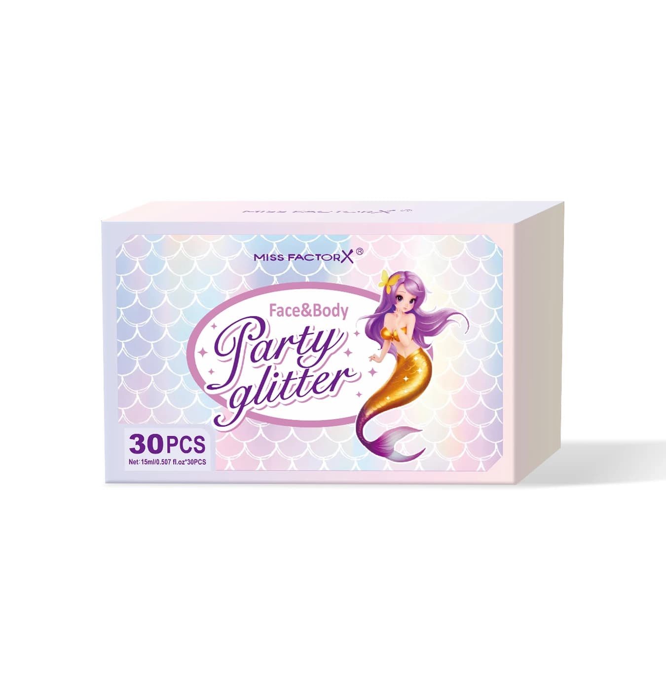 30 pièces/boîte Gel pailleté pour le corps du visage, adapté aux femmes, cheveux grossiers brillants
