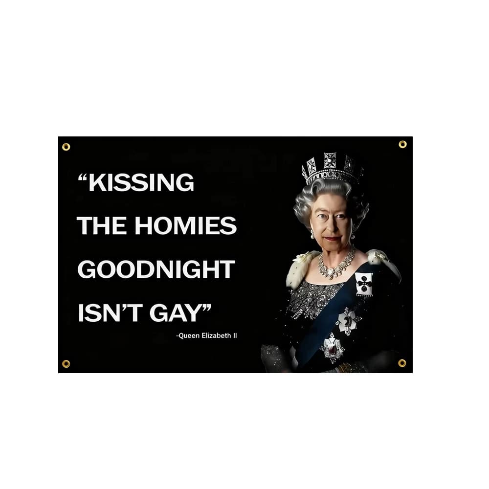 Kissing Homies drapeau de bonne nuit tapisserie drôle 2x3ft 3x5FT avec quatre œillets pour collège d