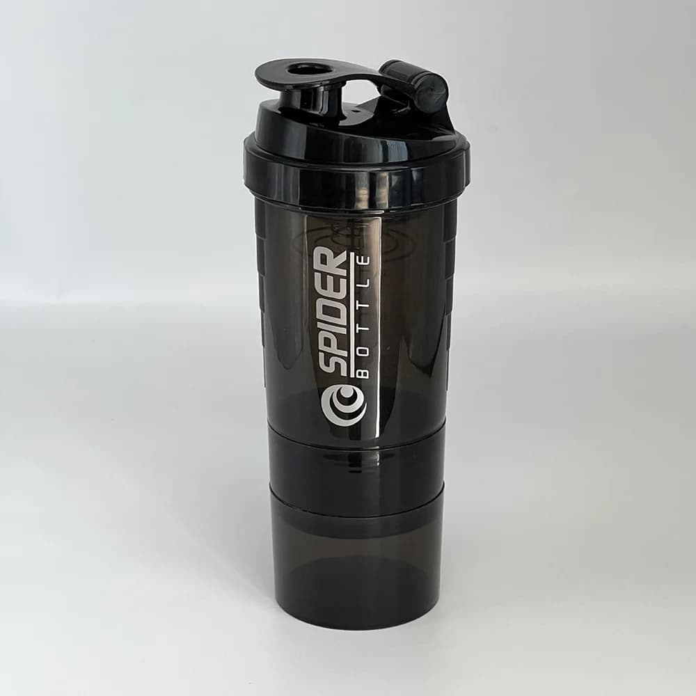 Bouteille de protéines Shaker à 3 couches, tasse à secouer la poudre, bouteille d'eau de grande capa
