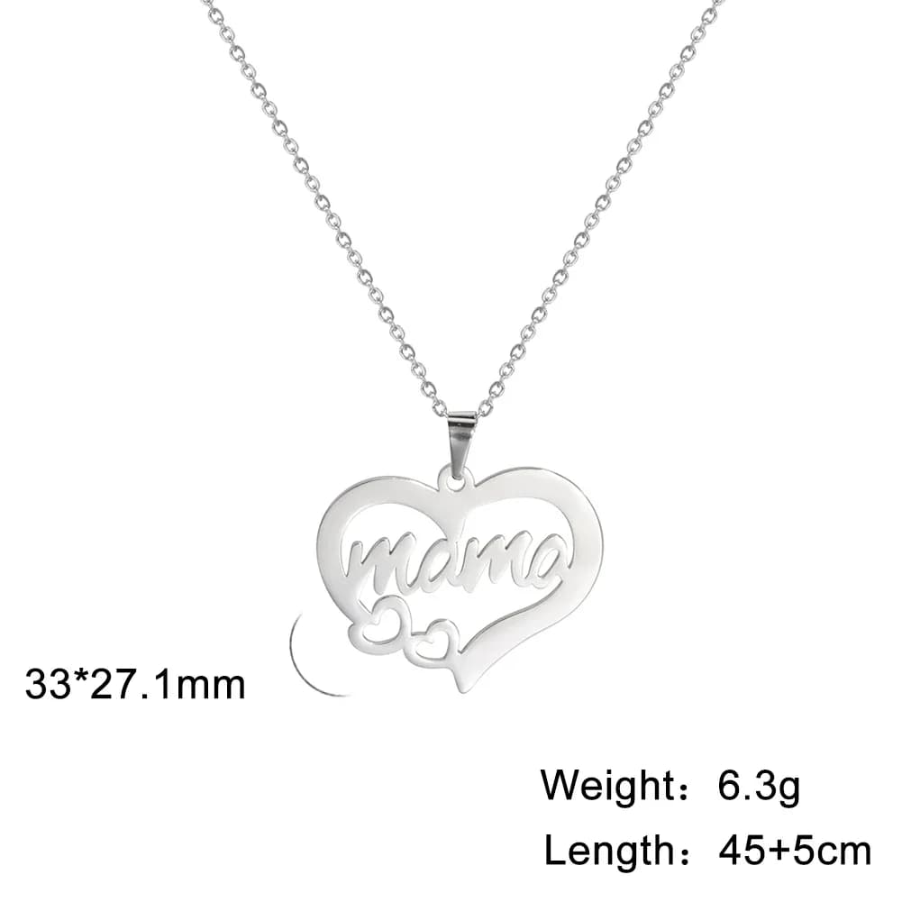 Skyrim – pendentif lettre maman pour la fête des mères, collier en acier inoxydable pour femmes, cad