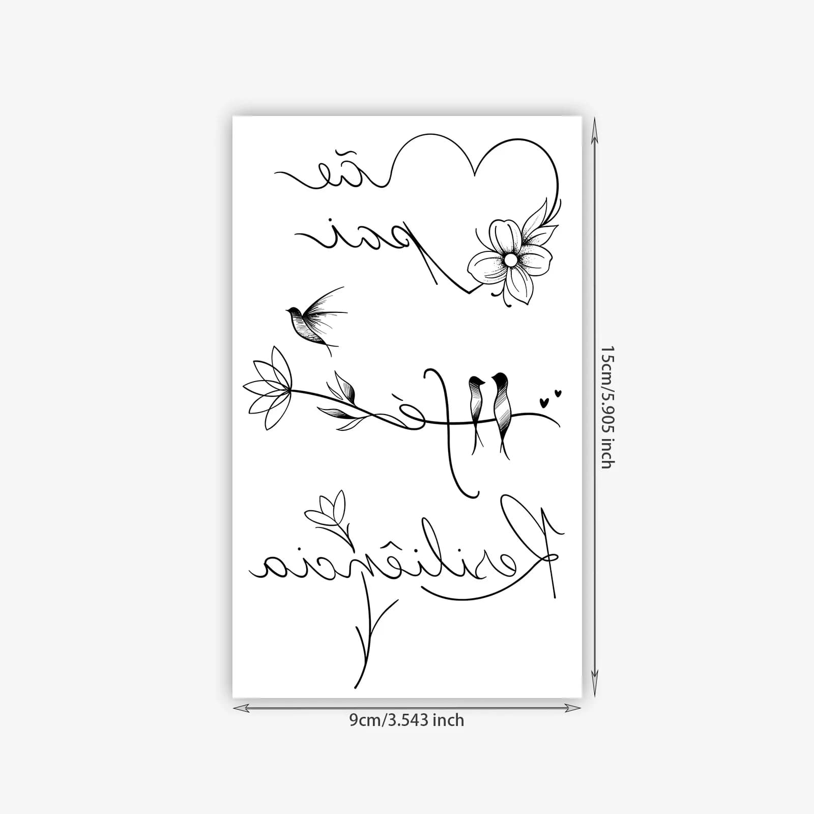 Autocollant de tatouage temporaire imperméable pour homme et femme, motif « mãe pai », petit format,