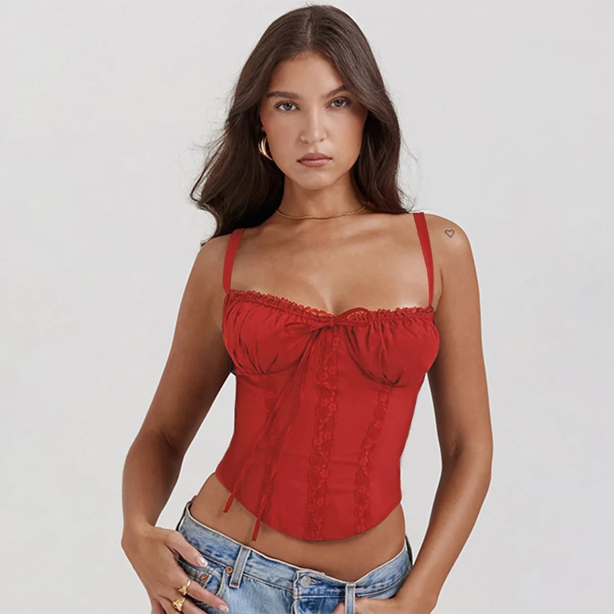 T-shirts d'été élégants sans bretelles Corset couverture en dentelle femmes pansement t-shirt Y2K Ch