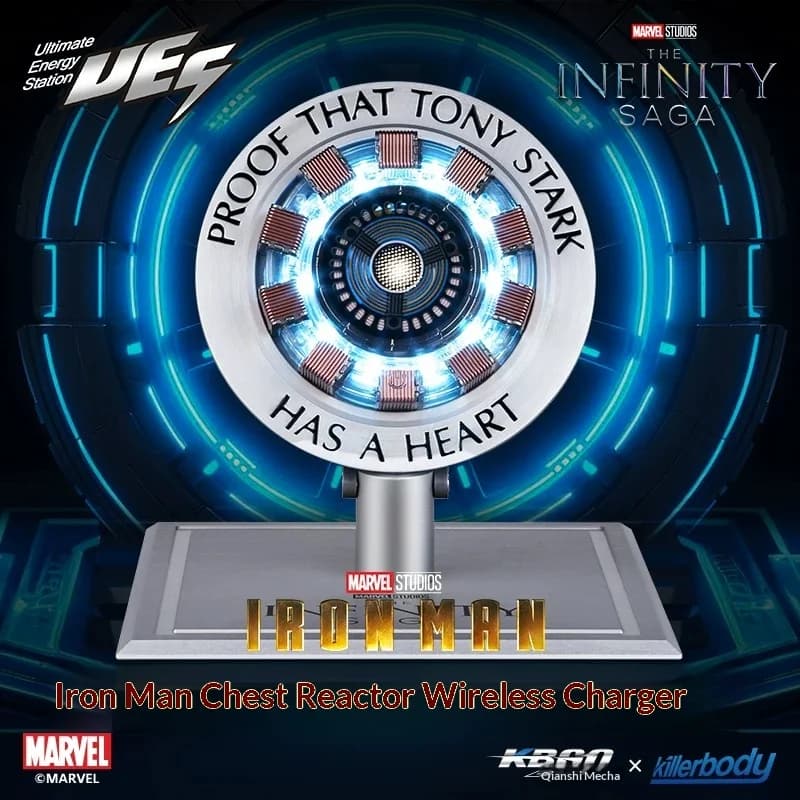 Chargeur magnétique sans fil Hot Genuine Killerbody Marvel Iron Man en alliage, performance stable, 