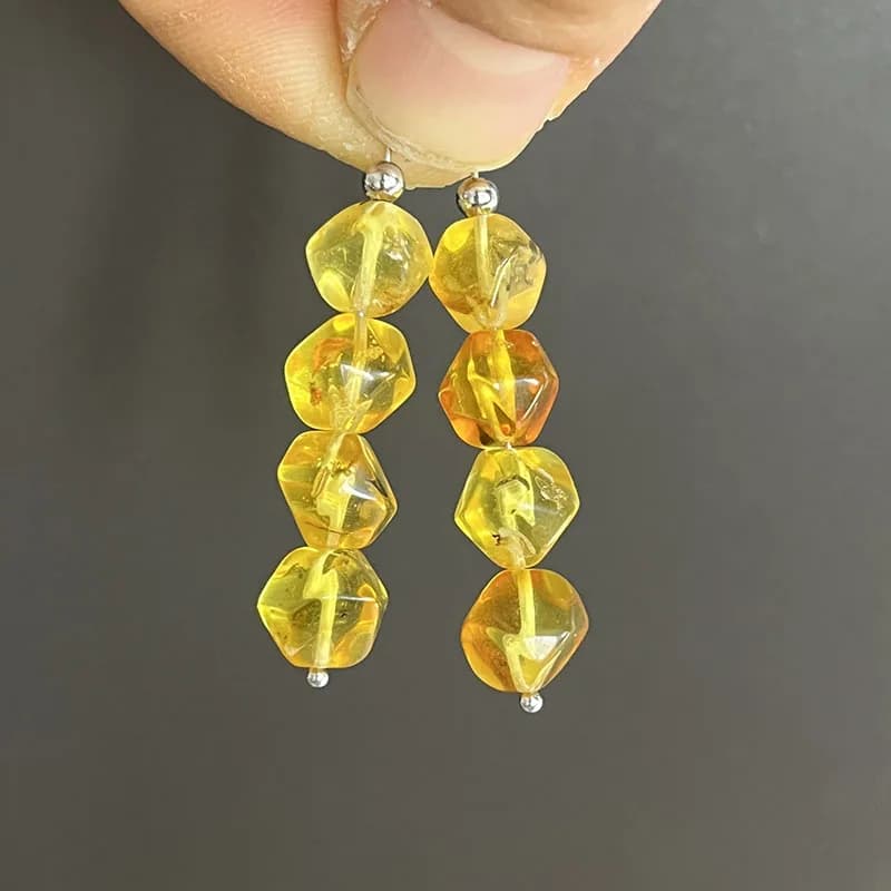Boucles d'oreilles multicolores en ambre pour femmes, cadeau en argent S925, magnifique boucle d'ore