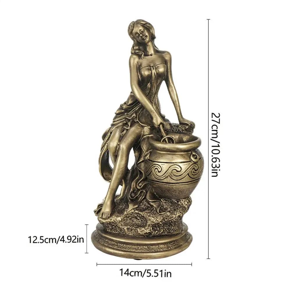 Statue de déesse, décoration vintage, sculpture en bronze antique pour la maison, l'appartement, le 