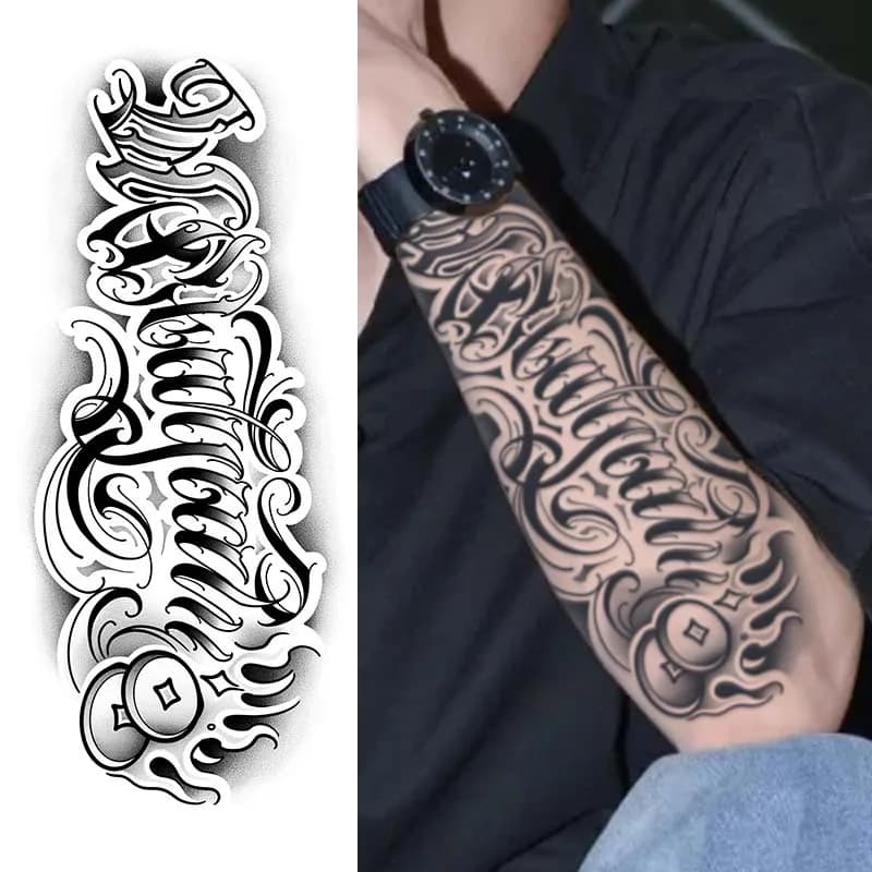 Autocollant de tatouage temporaire imperméable, rond, noir, dure 1 à 2 semaines, simule un faux tato
