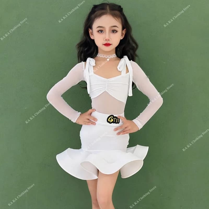 Costume de danse Rumba Samba Tango pour filles, robe de danse latine Salsa, robe de compétition pour