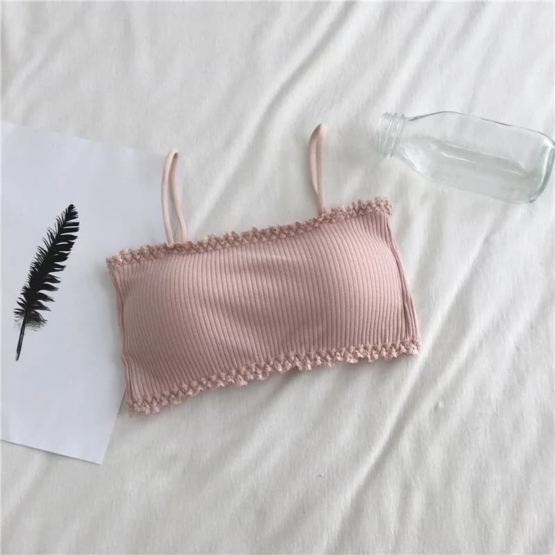 Soutien-gorge en coton pour femme, soutien-gorge tube, sous-vêtement à bretelles pour femme, débarde