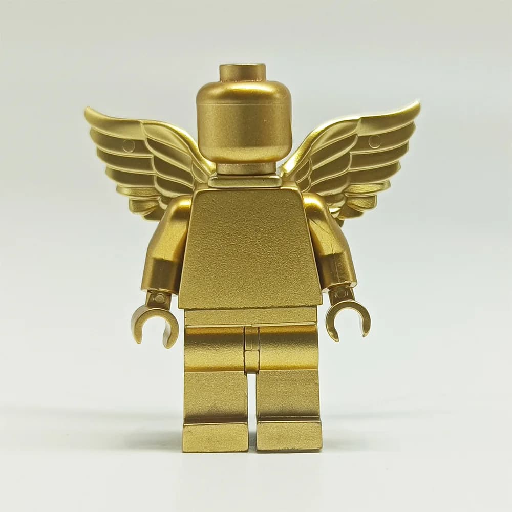 Figurine d'anges, petite figurine dorée, boîte de présentation or et argent, mini-poupée, accessoire