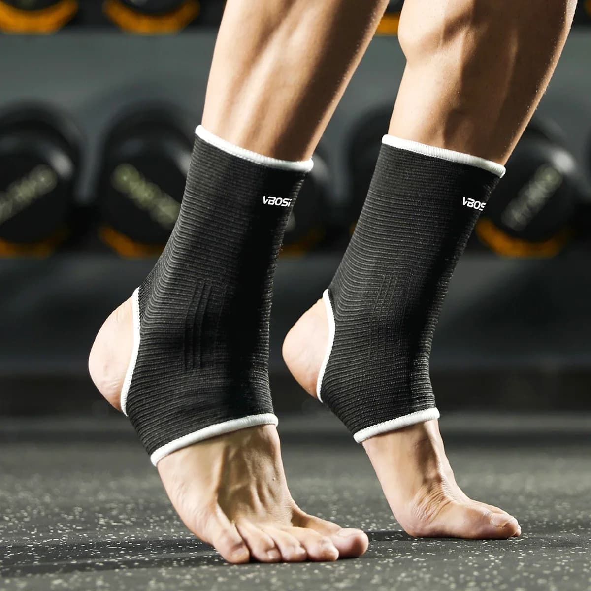 Attelle de cheville de compression tricotée VBOSI respirante et anti-entorse pour la course, le bask