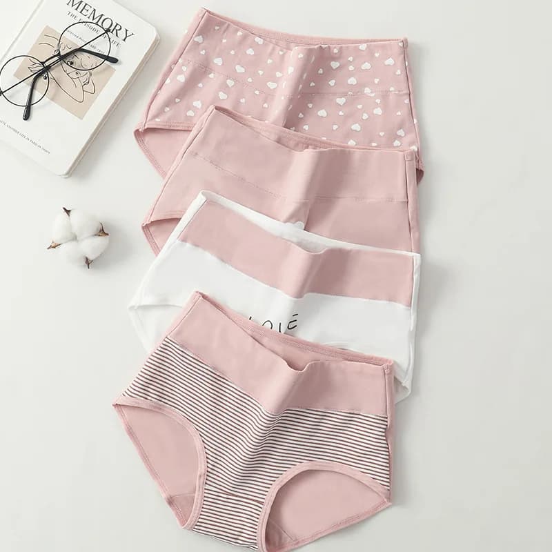 4 pièces taille haute femmes culottes corps corset respirant coton caleçon grande taille M-5XL culot