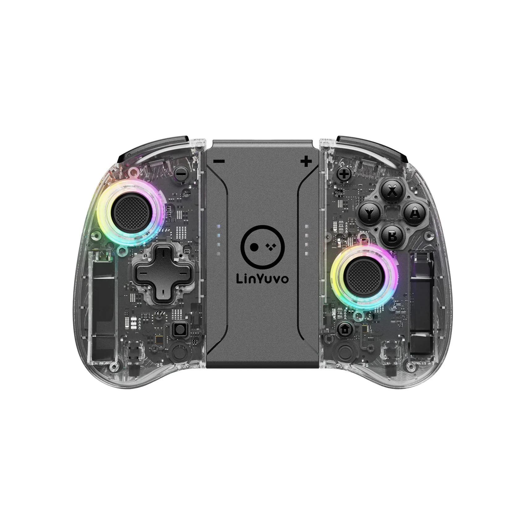 Manette sans fil LinYuvo KS42 Meteor Light avec 8 lumières RGB colorées pour Switch/Lite/OLED, progr