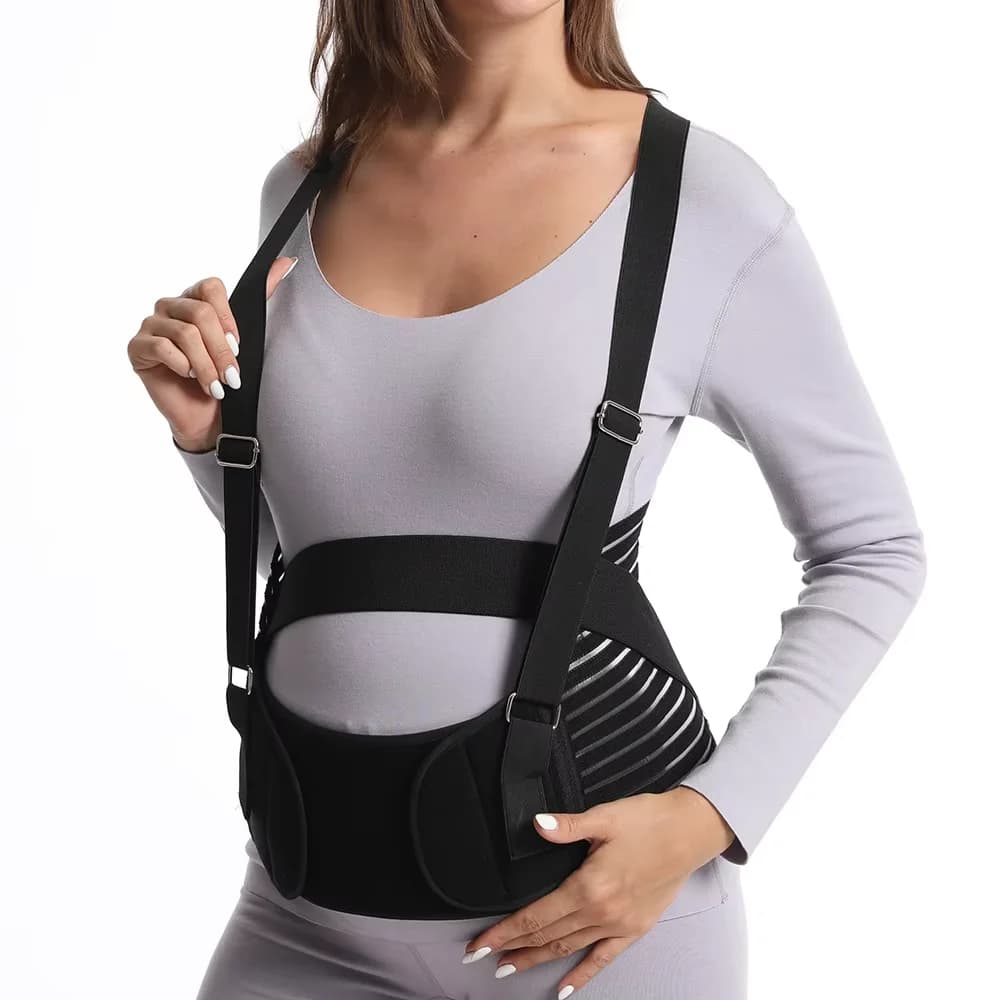 Ceinture de soutien de maternité pour femmes enceintes, 4 pièces, avec attelle noire pour le soulage