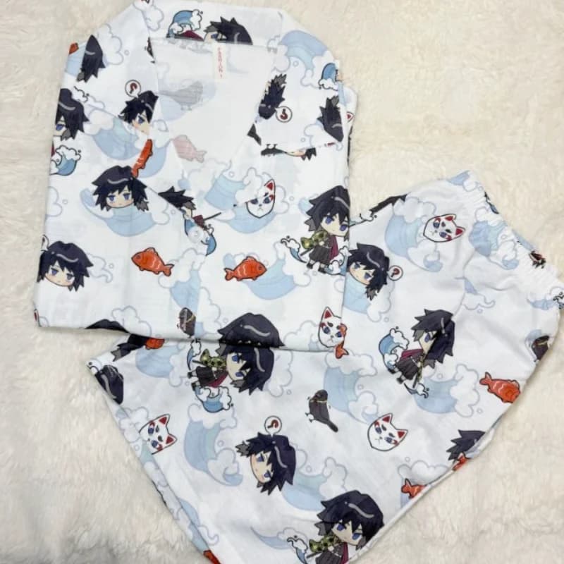Ensemble pyjama Demon Slayer Mitsuri pour femmes, vêtements de détente 2 pièces, Agatsuma Zenitsu Y2