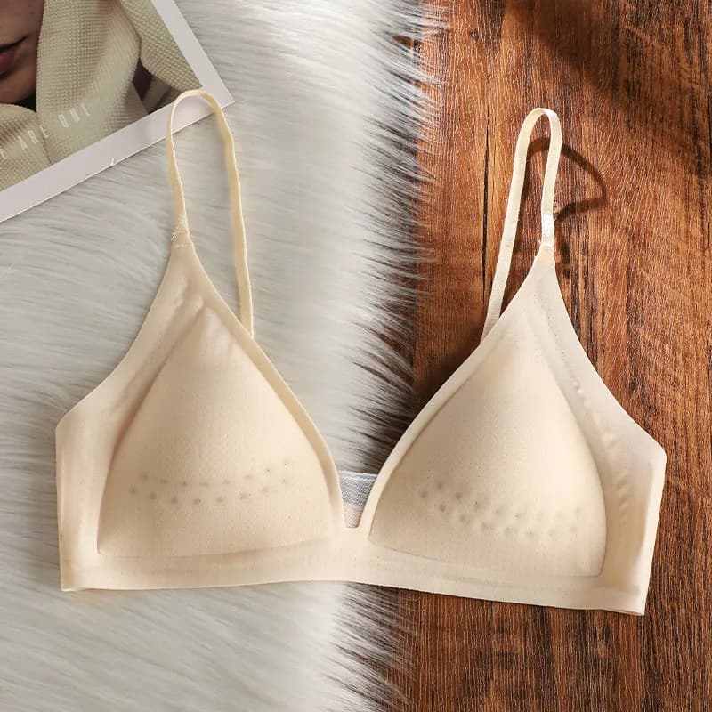 Soutien-gorge sans couture en soie glacée effet frais pour petites poitrines, sans armatures, avec c