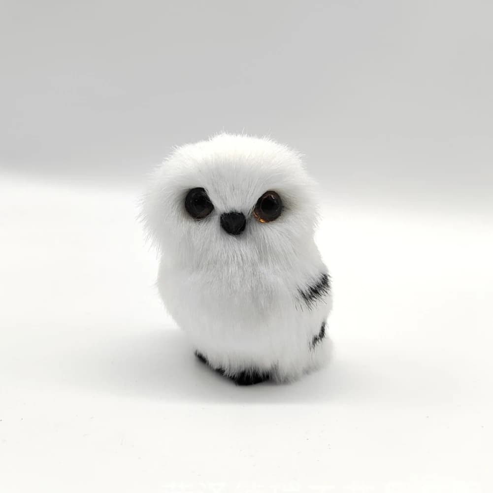 Ornement d'oiseau en fourrure pour la décoration intérieure, théâtre mignon, blanc, noir, simulation