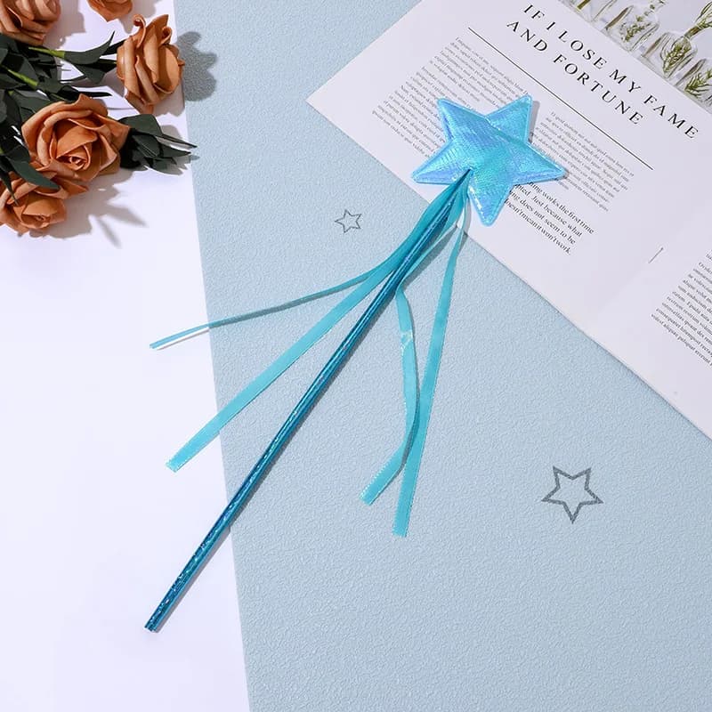 Baguette magique de princesse féerique avec rubans, adaptée aux fêtes de Noël et au cosplay, bâton d