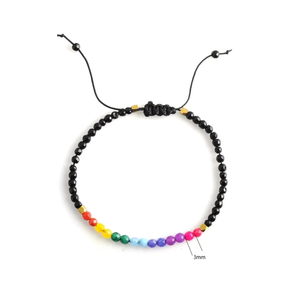 Bracelet à breloques en pierre naturelle arc-en-ciel pour femme, chaîne réglable, cristal de guériso